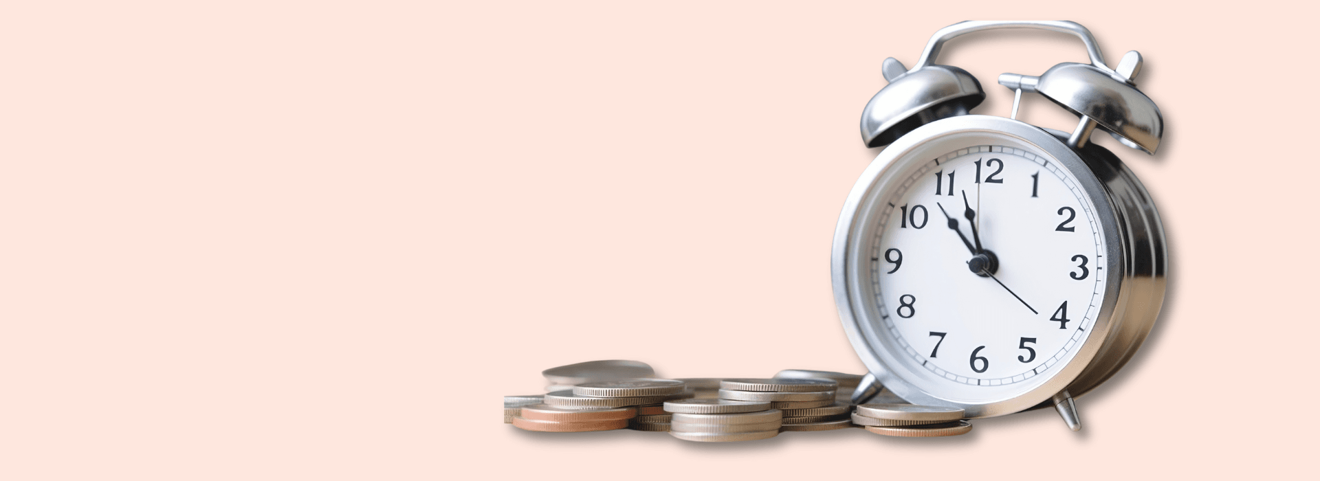 Buy now, pay later-an alarm clock with coins