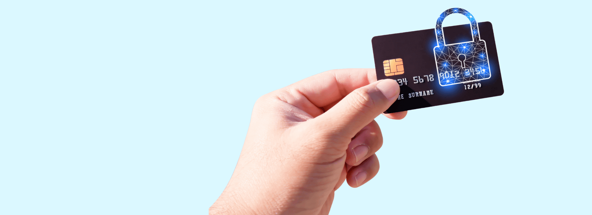 A credit card and virtual lock