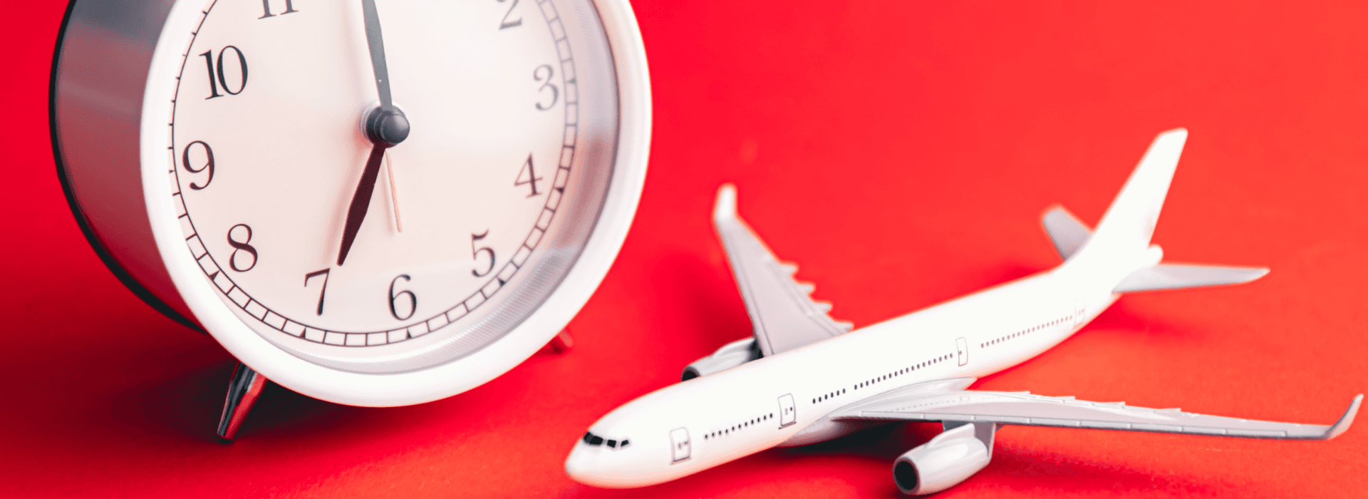 An aeroplane and clock